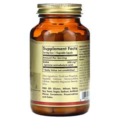 Solgar Gaba, 500 mg, 50 Vegetable Capsules, Support The Nervous System