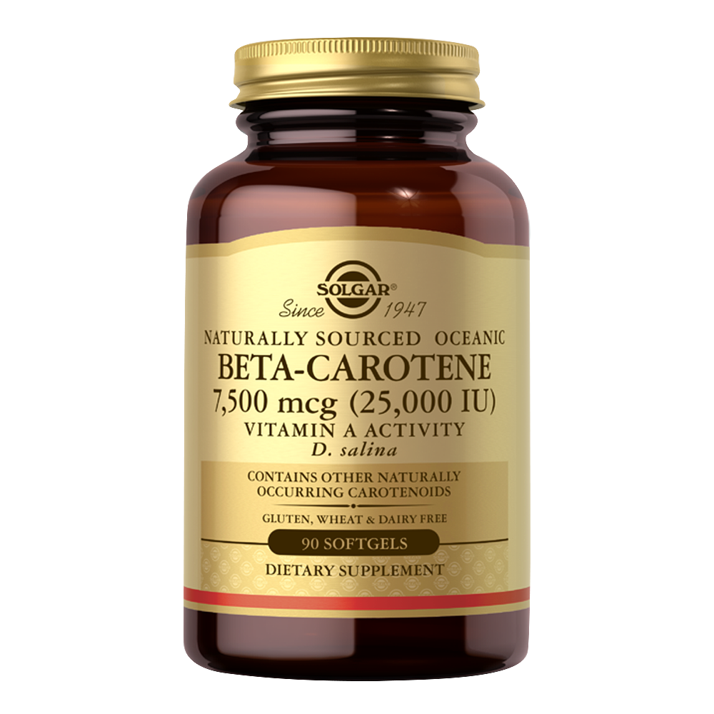 Solgar Beta Carotene, 25000 IU, 90 Softgels, Support Healthy Vision, Immune System Support