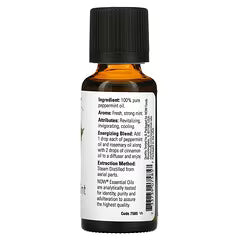 Now 100% Pure & Organic Oil Peppermint, 30 Ml, 100% Pure and Organic, Aromatic Benefits
