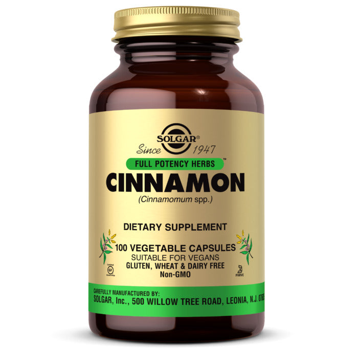 Solgar Cinnamon, 100 Vegetable Capsules, Loaded With Antioxidants, Lowers Blood Sugar Levels