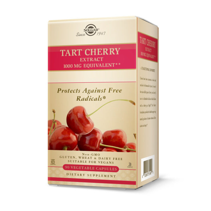 Solgar Tart Cherry, 1000 mg, 90 Vegetable Capsules, Fight Free Radicals