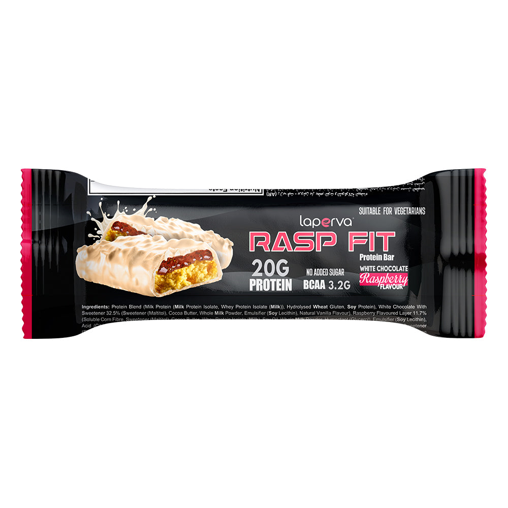 Laperva Rasp Fit Protein Bar, White Chocolate Raspberry, 1 Bar, 20g Protein