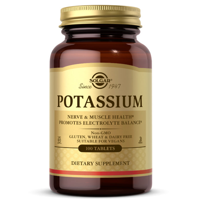 Solgar Potassium, 100 Tablets, Promote Healthy Neuromuscular Function, Promotes Proper Fluid Balance in the Body