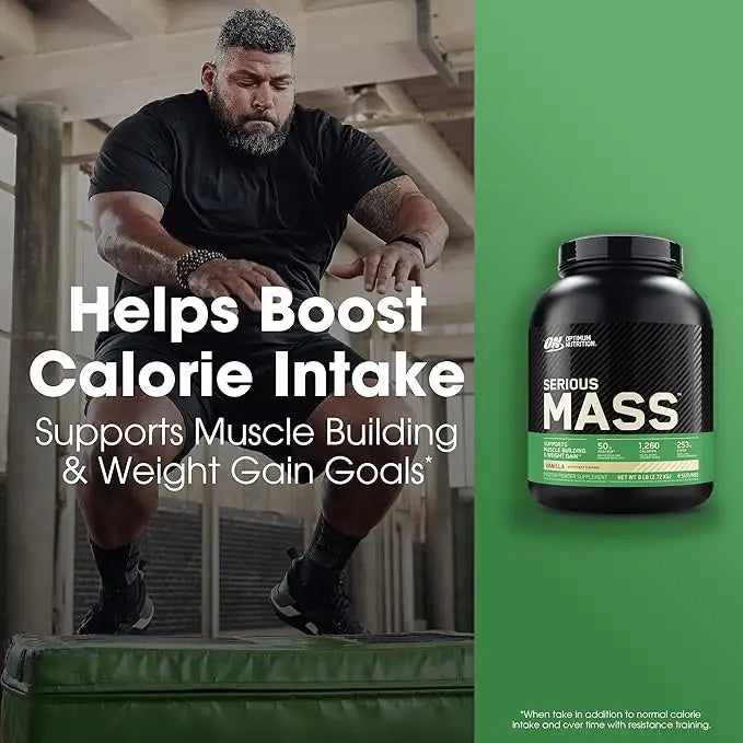 Optimum Nutrition Serious Mass، فانيليا، 6 رطل، 1250 سعرة حرارية، 50 جرام مزيج بروتين