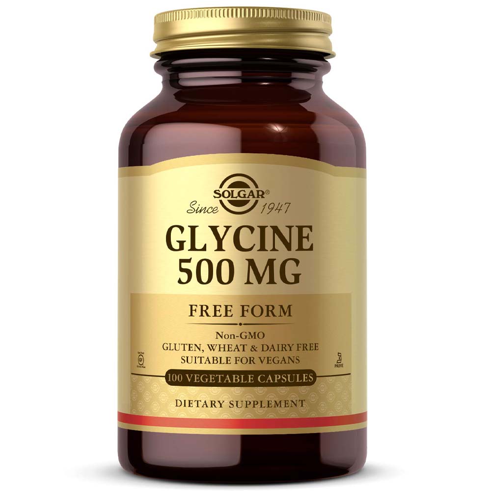 Solgar Glycine, 100 Veggie Capsules, 500 mg, Supports a Healthy Nervous System