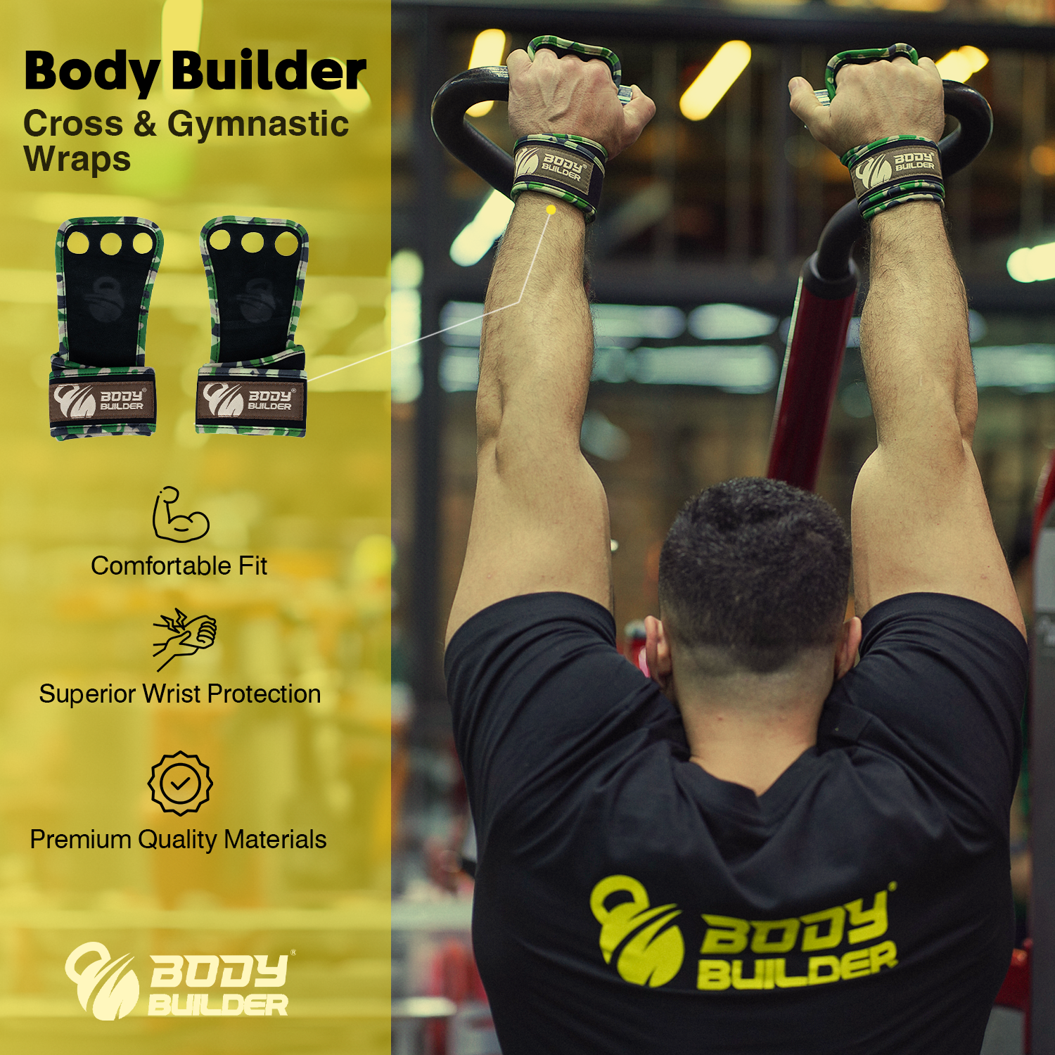 Body Builder Cross & Gymnastic Wraps, 1 Piece, Comfortable Fit, Superior Wrist Protection