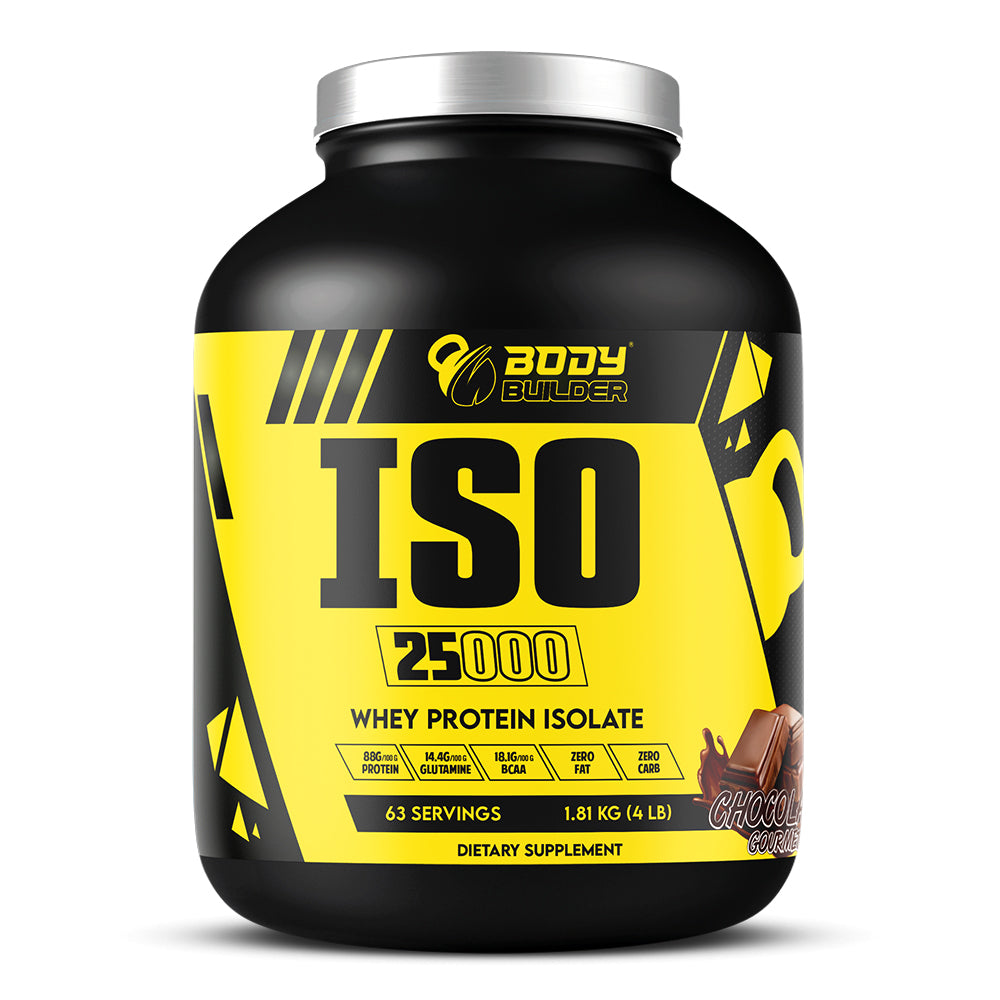 Body Builder Iso 25000, Gourmet Chocolate, 4 LB, 25 g of Whey Protein Per Serving