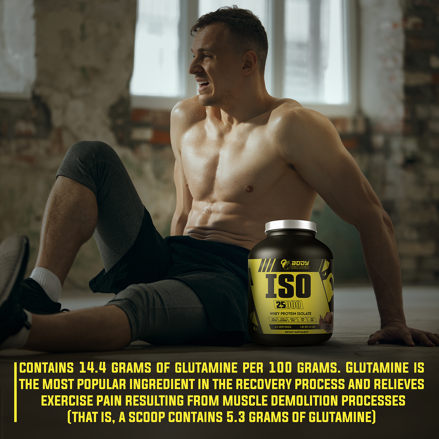 Body Builder Iso 25000, Vanilla Ice Cream, 4 LB, 25 g of Whey Protein Per Serving