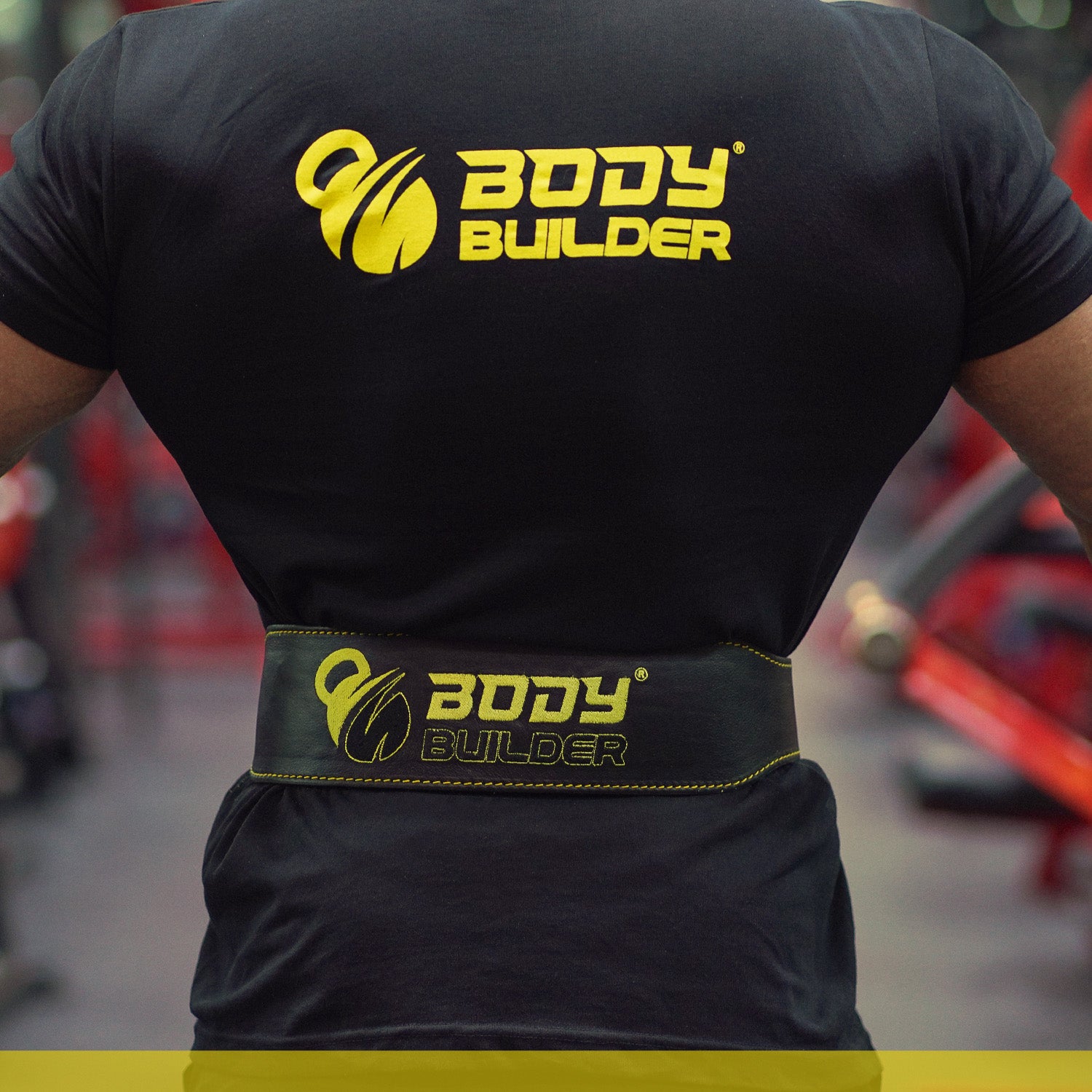 Body Builder Leather Belt With Back Support With Bag, L, Red, High Quality Leather