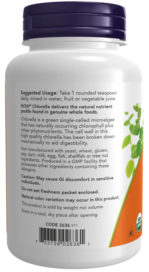 Now Chlorella Pure Powder, 113 Gm, Naturally occurring Chlorophyll & Phytonutrients