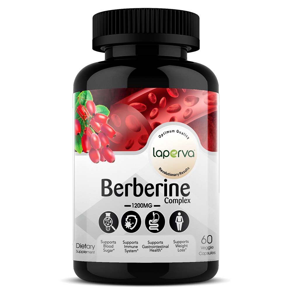 Laperva Berberine Complex, 60 Veggie Capsules, 1200 mg, Diabetic Care, Reduces Blood Sugar & IR