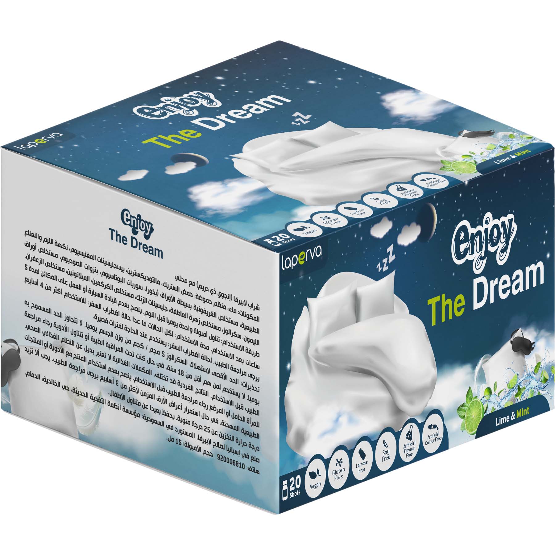 Laperva Enjoy the Dream, Lime Mint, 20 Vials, Accelerate Entry into Deep Sleep