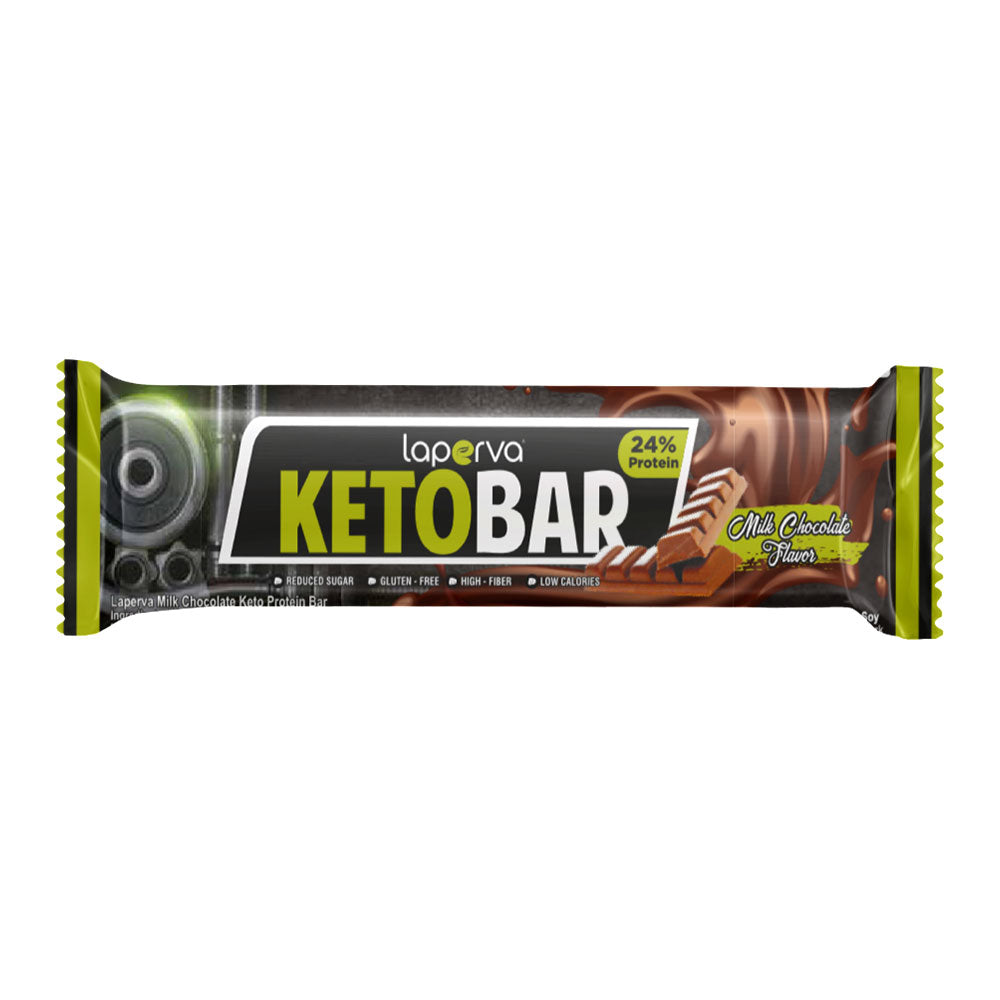 Laperva Keto Bar, Milk Chocolate, 1 Bar, Low Calories, Athletes & Keto Friendly