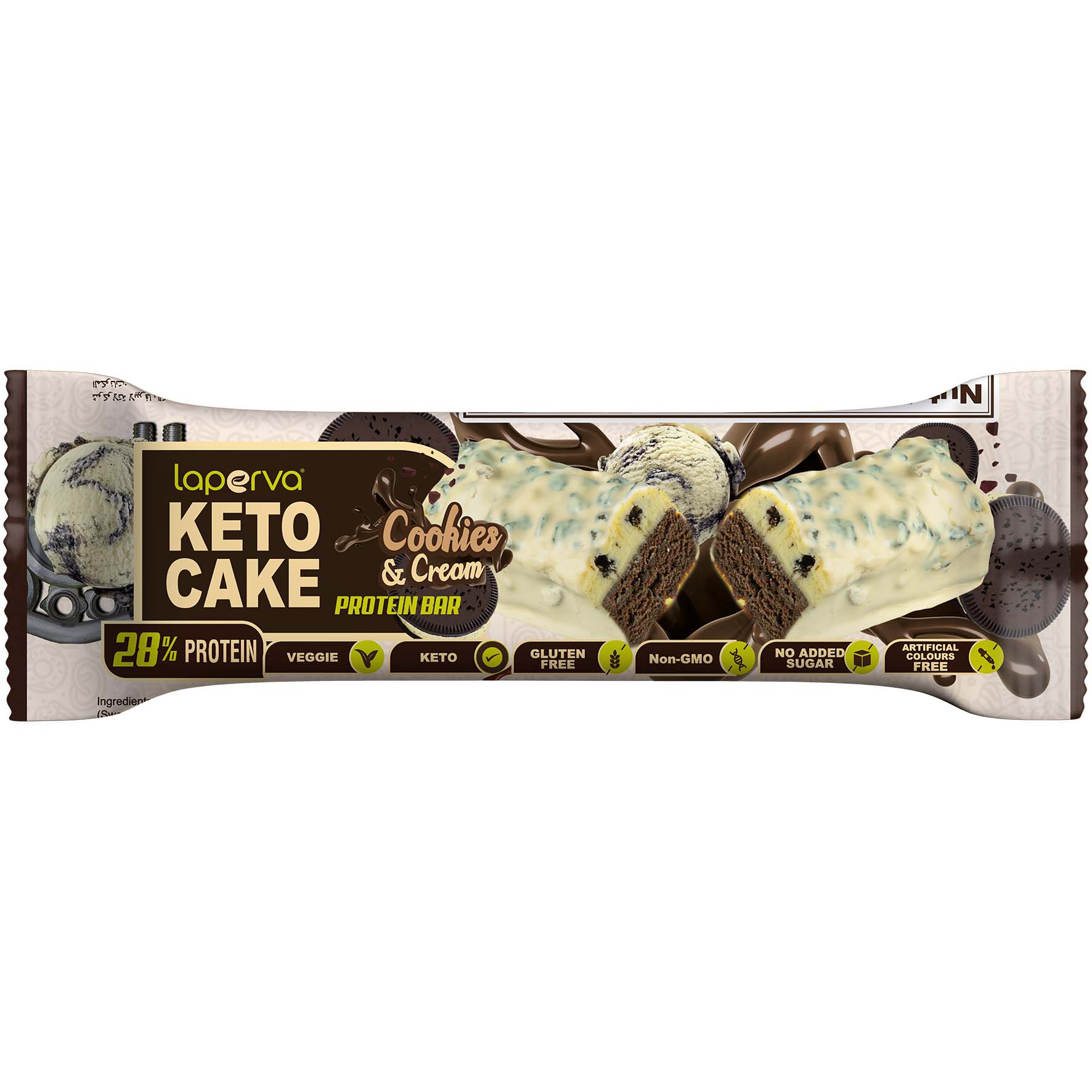 Laperva Keto Cake, 1 Bar, Veggie, Rich in Fiber, Keto-Friendly, High-Quality Protein