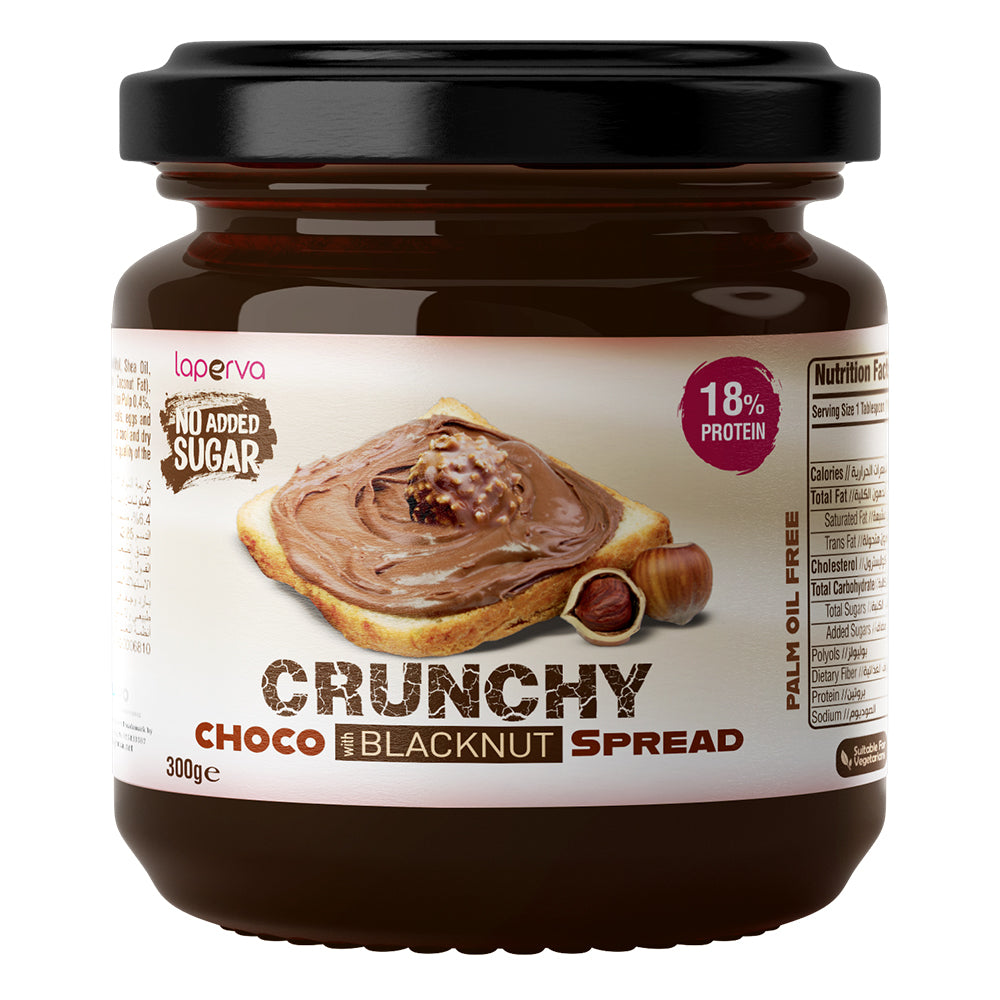 Laperva No Added Sugar Spread, Crunchy Choco Black Nut, 300 Gm, Maltitol Sweetener