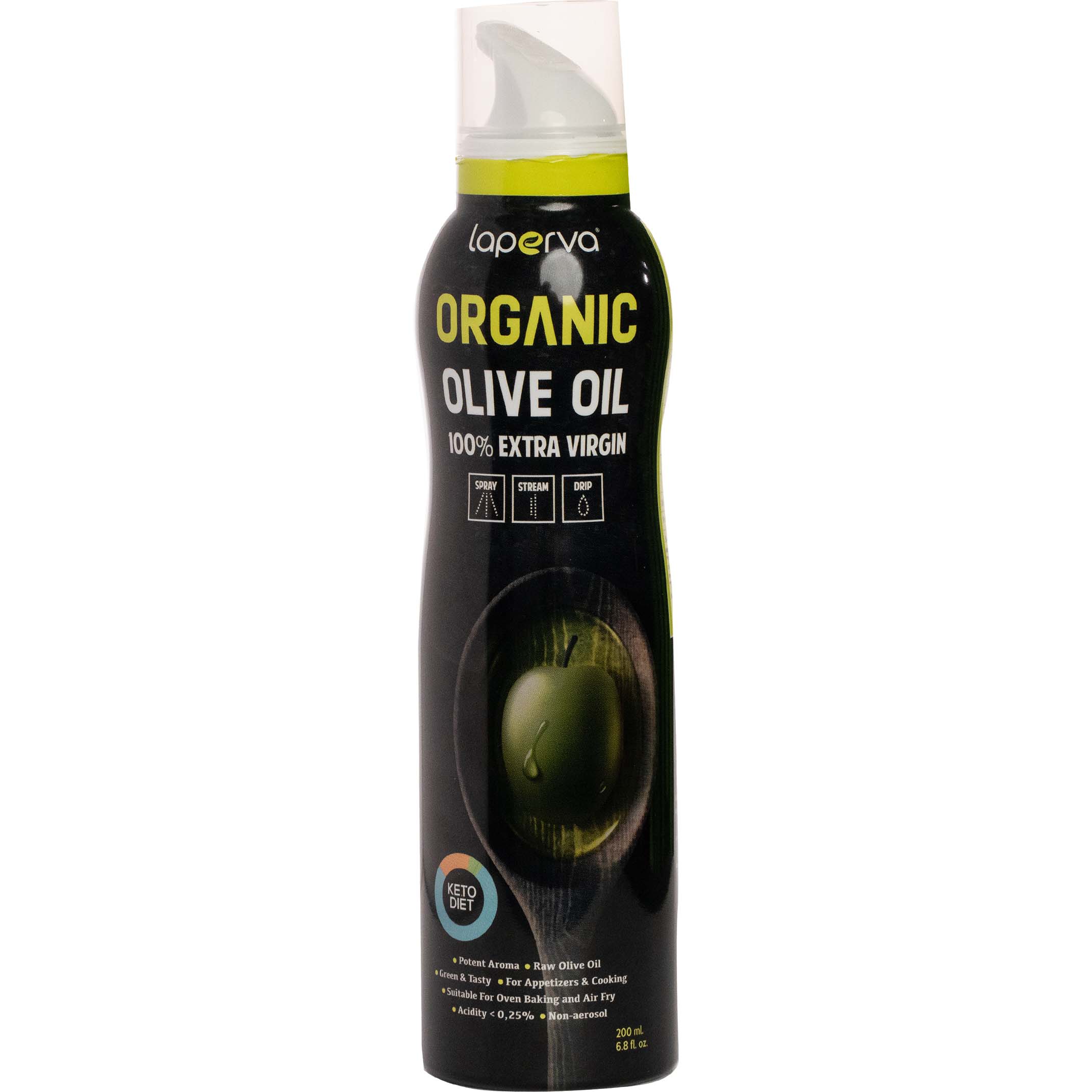 Laperva Organic Olive Oil Spray, 200 ML, 1 Piece, 100% Extra Virgin, Vegan & Organic