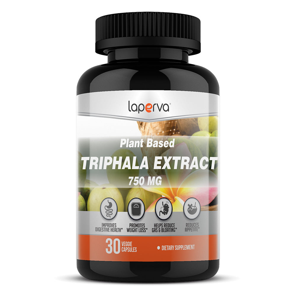 Laperva Plant Based Triphala Extract, 30 Veggie Capsules, 750 mg, Reduces Appetite