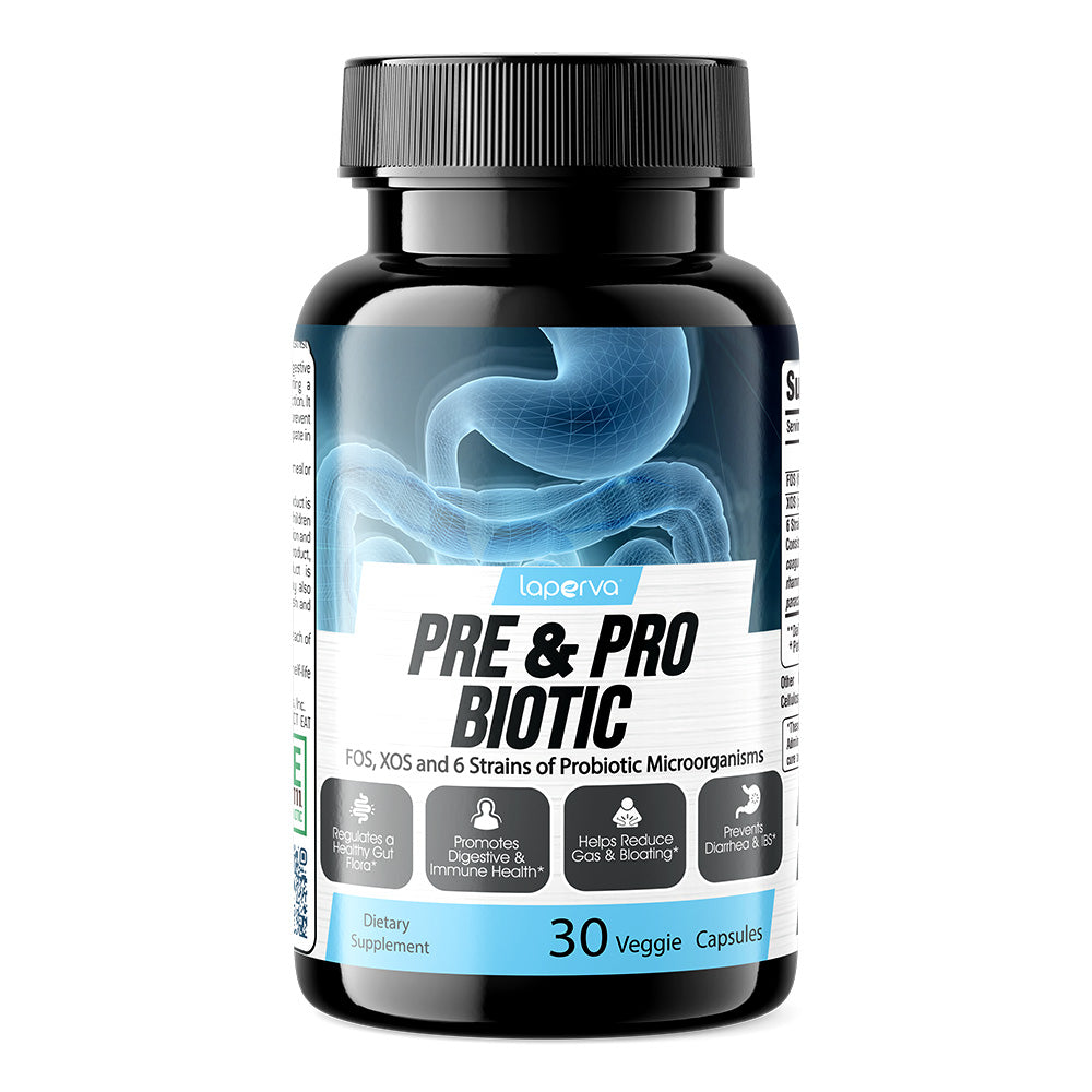 Laperva Pre & Pro Biotic, 30 Veggie Capsules, Prevents Diarrhea & IBS, Regulates a Healthy Gut Flora