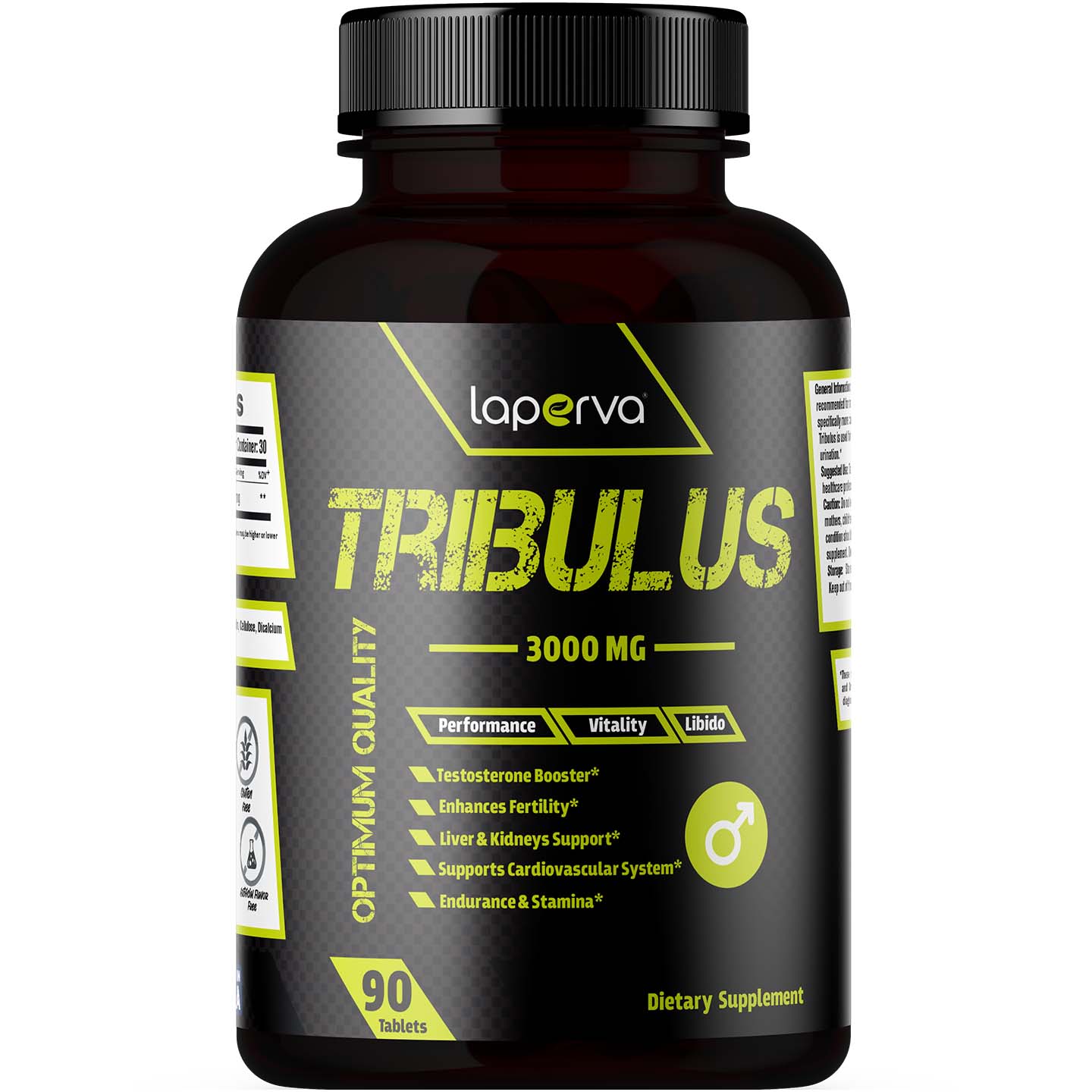 Laperva Tribulus, 3000 mg, 90 Tablets, Testosterone Booster, Endurance & Stamina