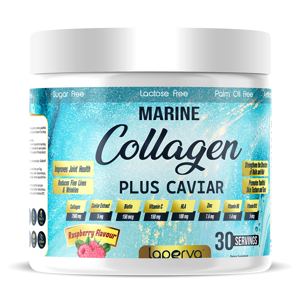 Laperva Triple Marine Collagen with Caviar, Raspberry, 270 gm, Powerful Antioxidants