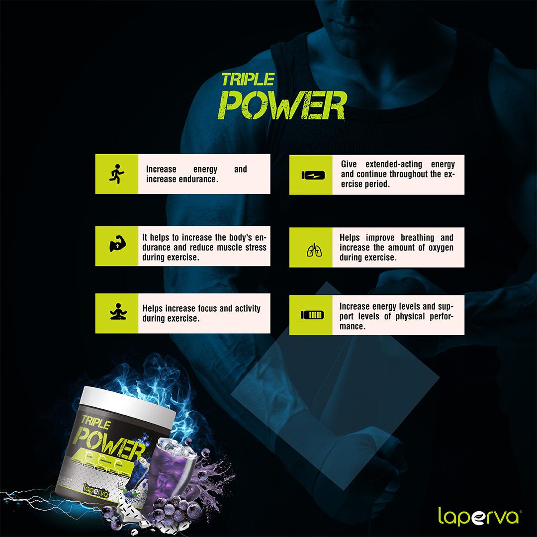 Laperva Triple Power Pre-Workout, 30, Enhance Physical Performance and Reduce Tiredness