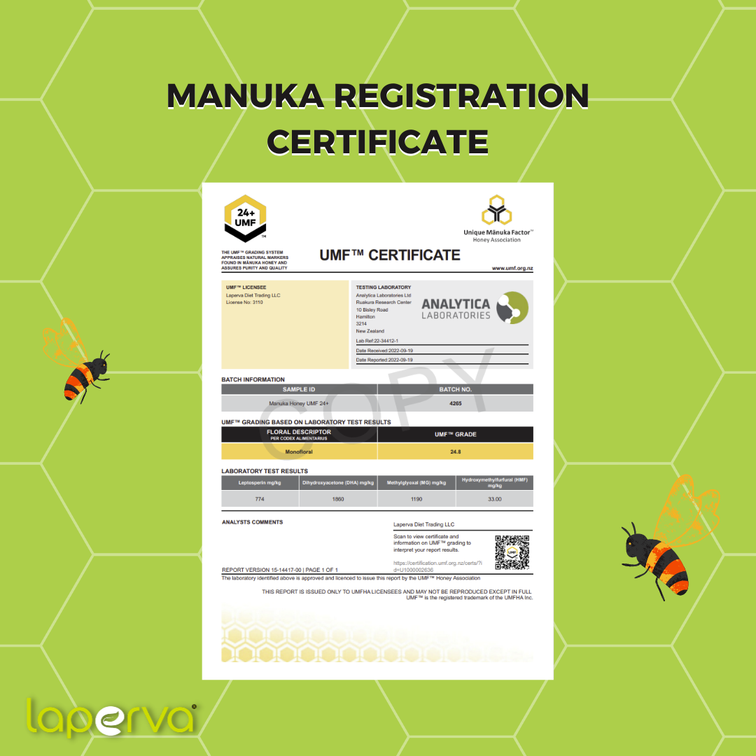 Manuka Honey Laperva, 1120 MGO, 250 Gm, Suitable for Vegetarians, Artificial Flavour Free