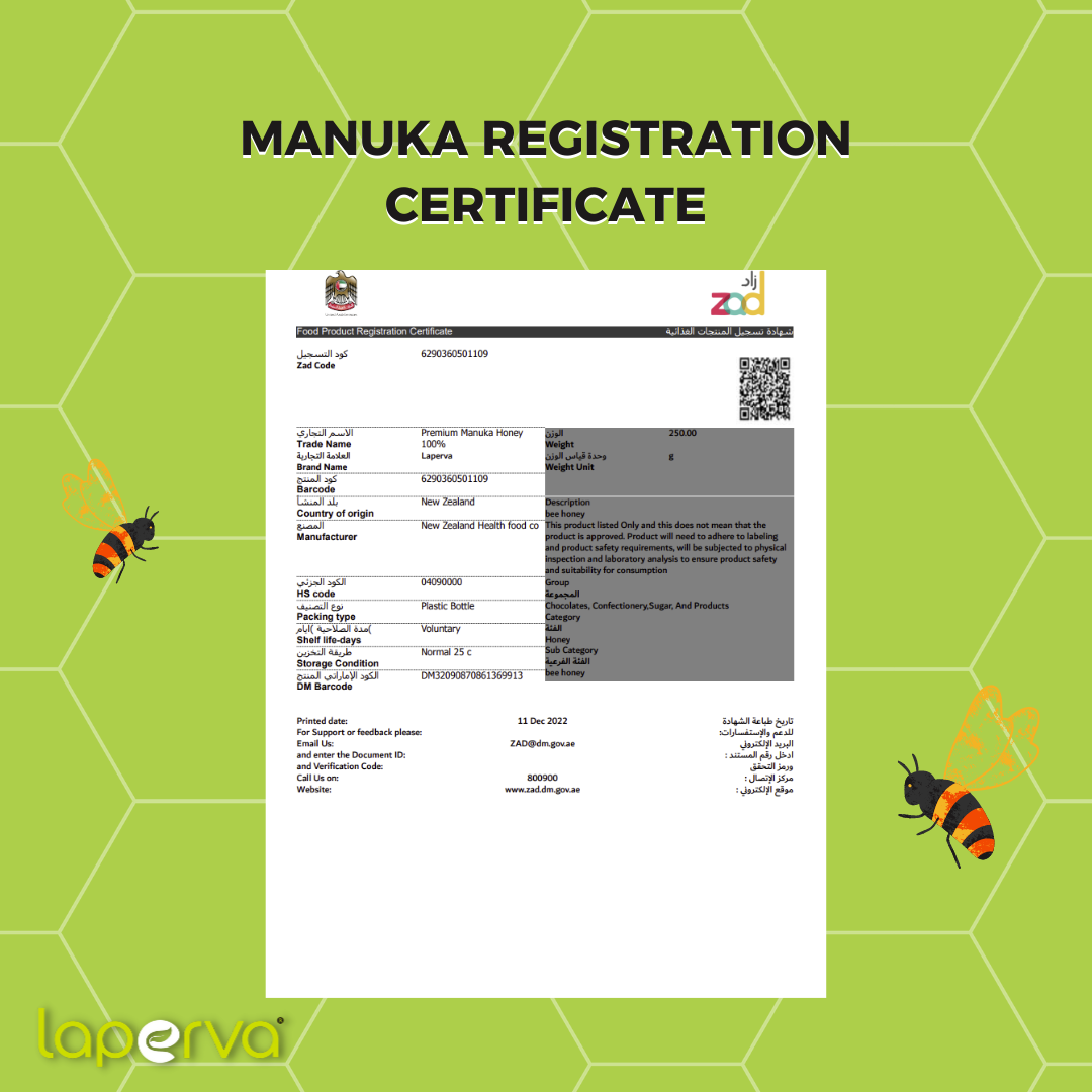 Manuka Honey Laperva, 1120 MGO, 250 Gm, Suitable for Vegetarians, Artificial Flavour Free