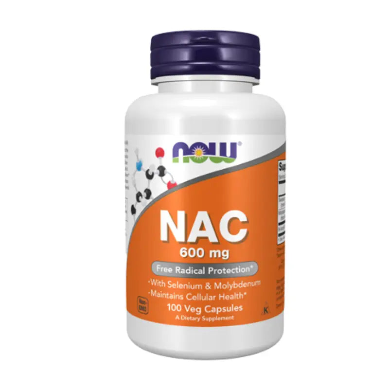 Now NAC, 100 Veggie Capsules, 600 mg, With Selenium & Molybdenum, Maintains Cellular Health