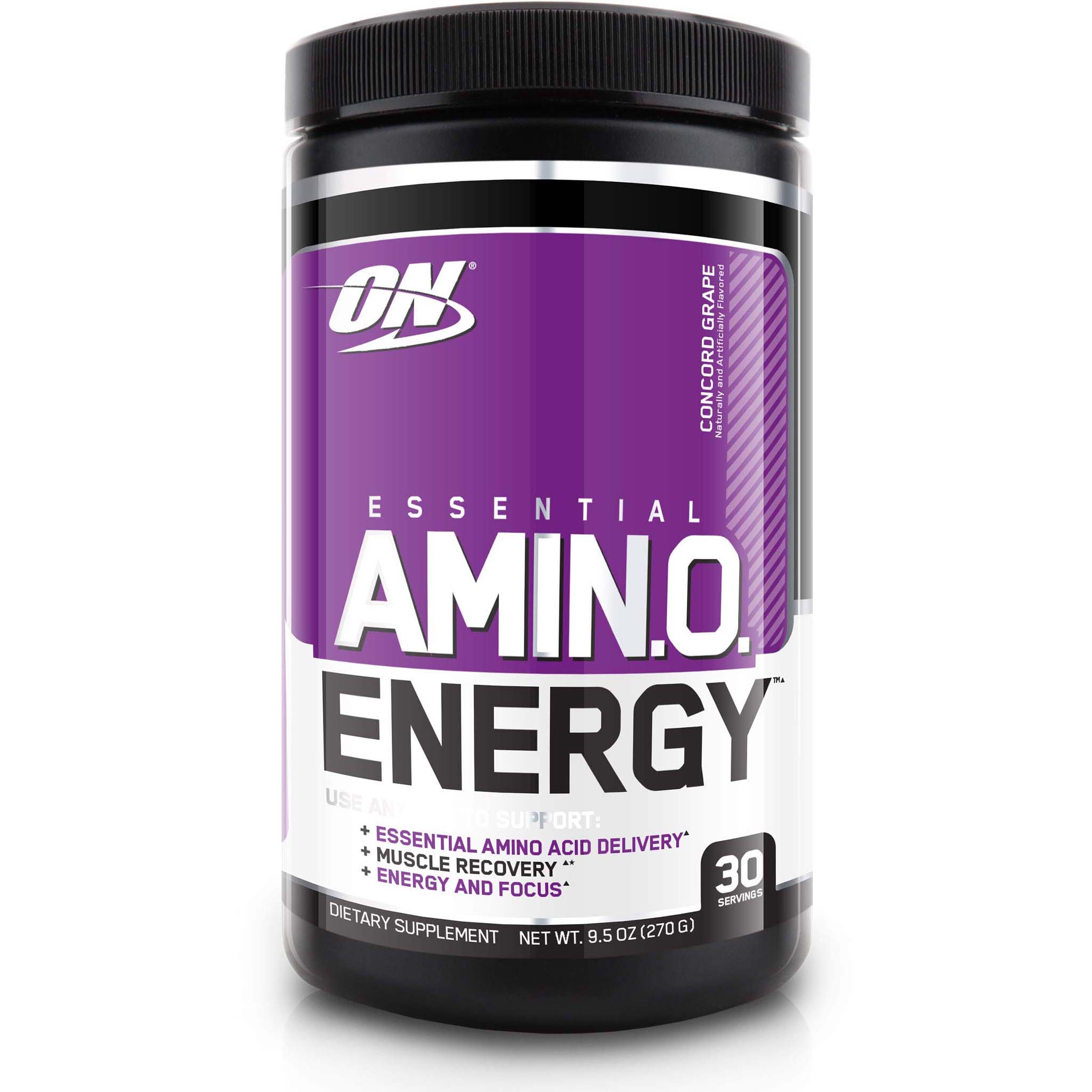 Optimum Nutrition Amino Energy, Concord Grape, 30, Support Energy, Support Focus & Muscle Recovery