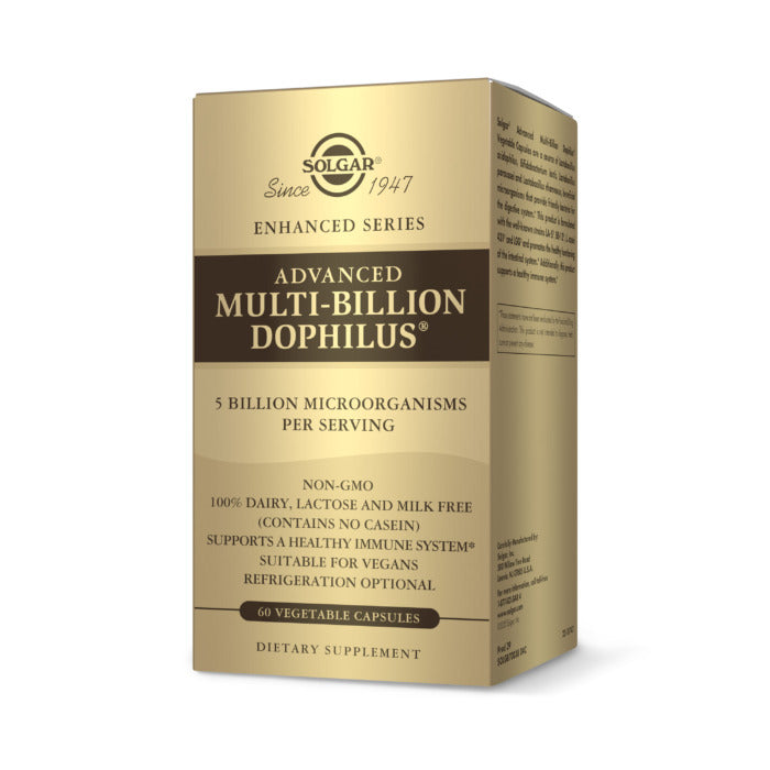 Solgar Advanced Multi-billion Dophilus، 60 كبسولة نباتية، لدعم صحة الجهاز الهضمي