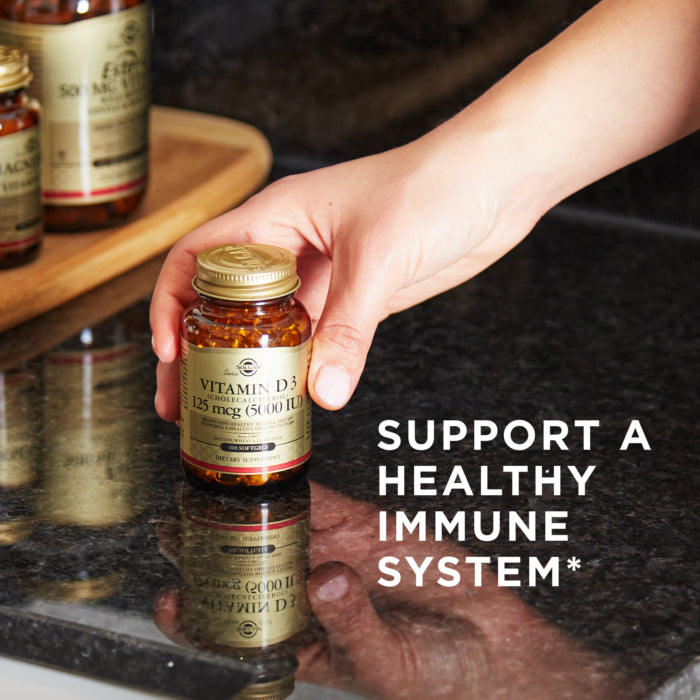 Solgar Vitamin D3 (Cholecalciferol), 5000 IU, 120 Vegetable Capsules, Promote Calcium Absorption