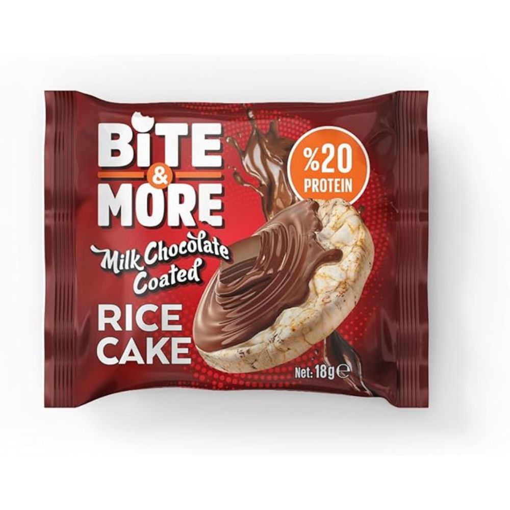Bite & More Rice Cake, Milk Chocolate, 1 Piece, High Protein, No Added Sugar