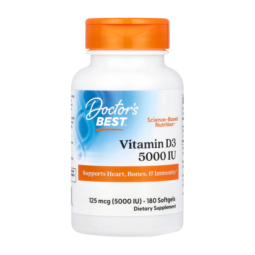 Doctor's Best Vitamin D3, 180 Softgels, 125 mcg, Support Immune System