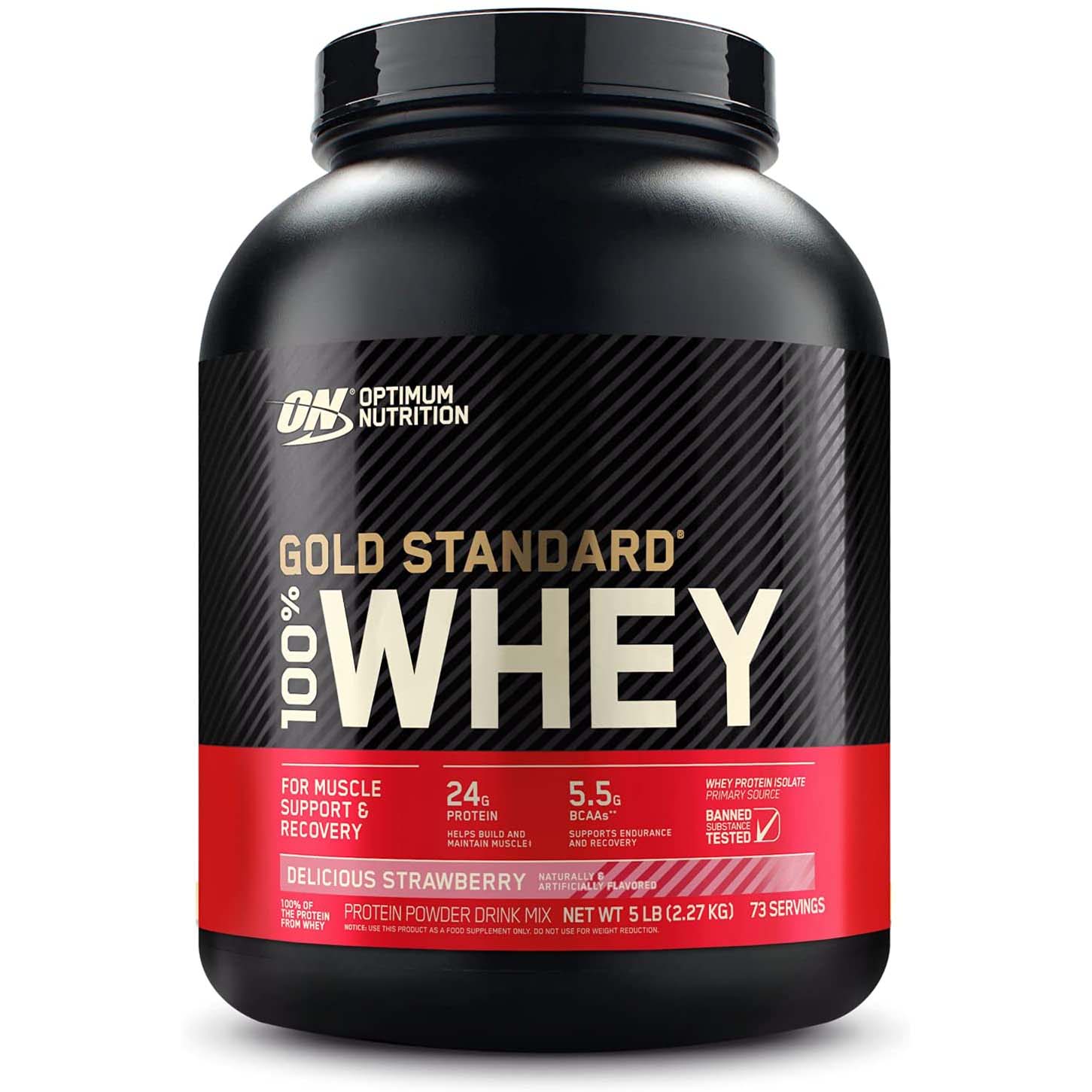 Optimum Nutrition Gold Standard 100% Whey Protein, 5 LB, 24 Grams of Protein