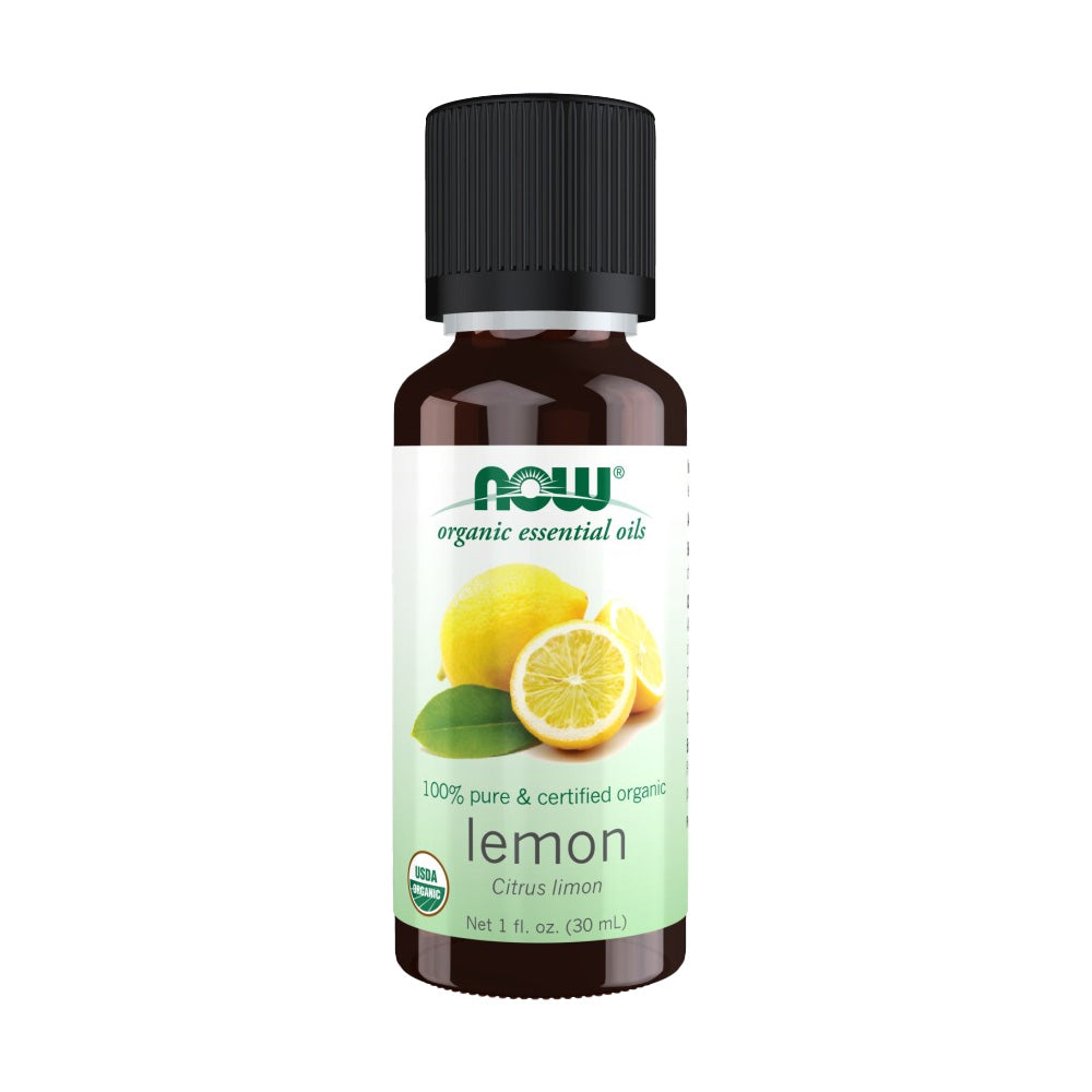 Now 100% Pure & Organic Oil Lemon, 30 Ml, 100% Pure and Organic, Fresh Citrus Aroma