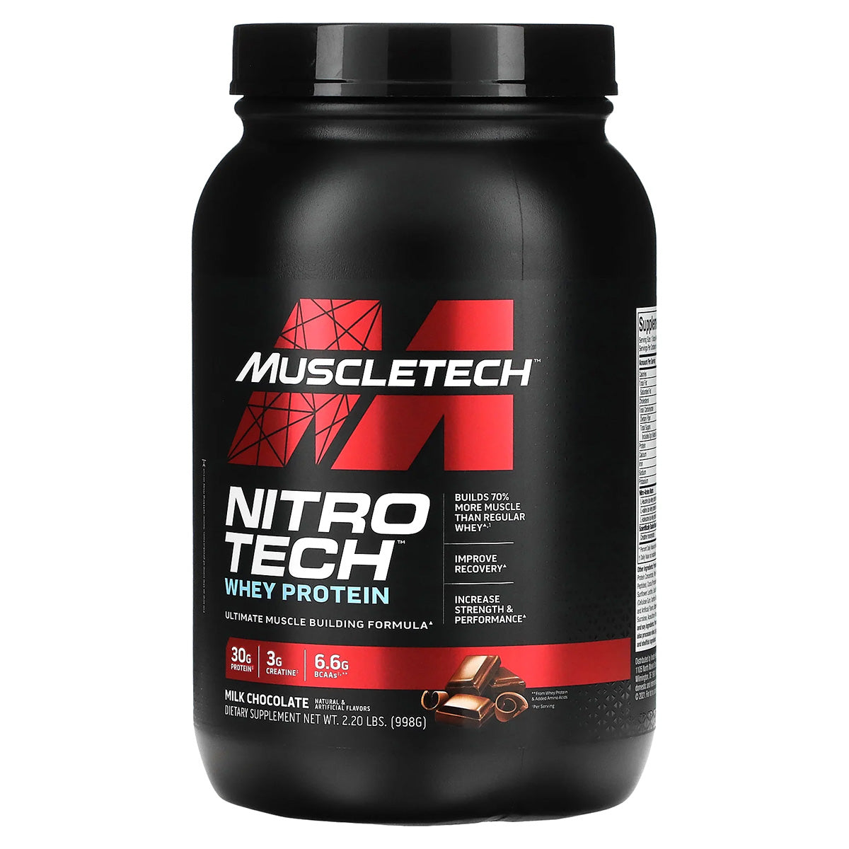 Muscletech Nitro Tech Whey Protein, 2 LB, Enhance Muscle & Strength & Performance
