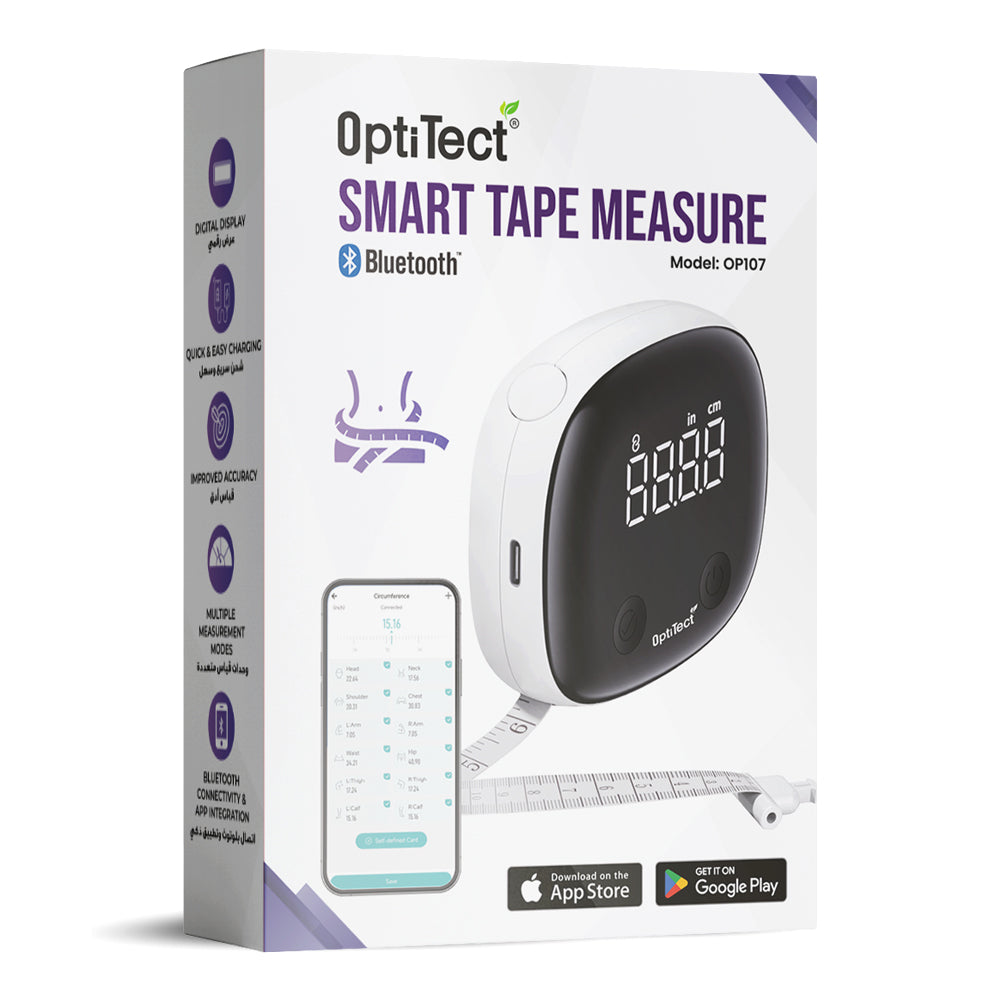 OptiTect Smart Tape Measure, 1 Piece, Digital Display, Quick & Easy Charging