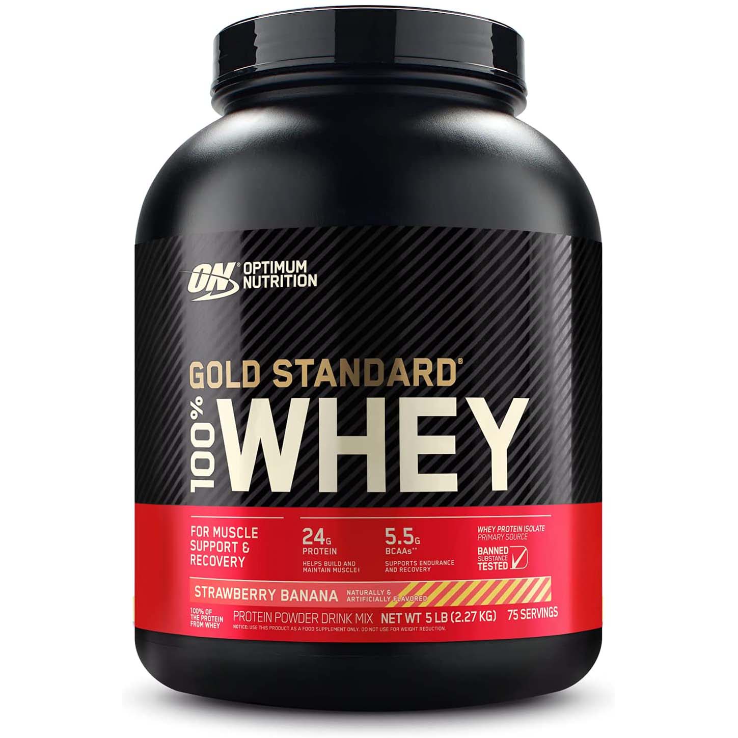 Optimum Nutrition Gold Standard 100% Whey Protein, 5 LB, 24 Grams of Protein