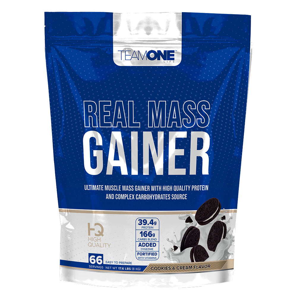 Team One Life Real Mass Gainer, 8 KG, High Protein Content, Carbohydrate Blend