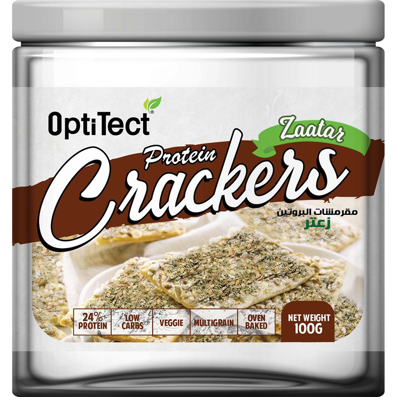 Optitect Protein Keto Diet Crackers, Thyme, 100 Gm, Rich in Protein 24% in 100 Grams.