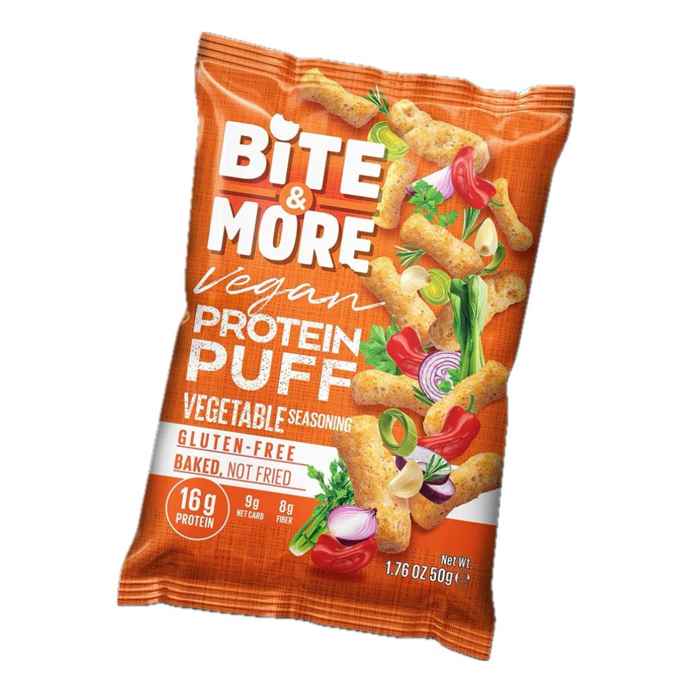 Bite & More Vegan Protein Puff, 1 Piece, 16g Protein Supports Muscle Recovery