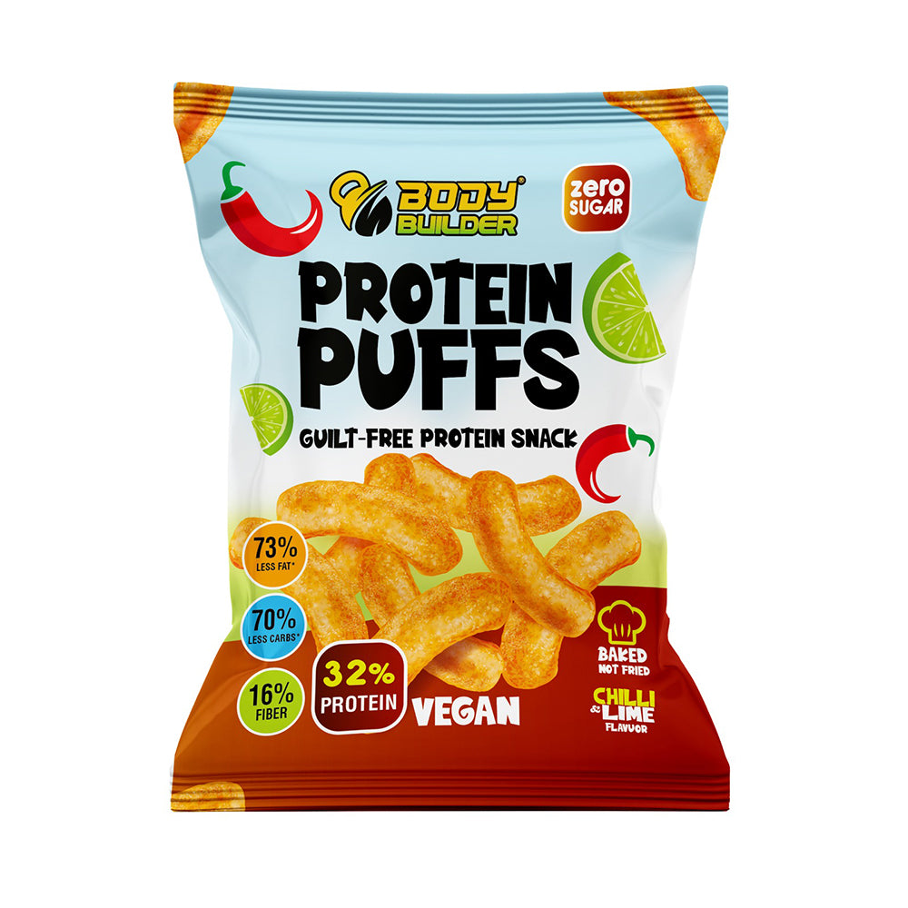 Body Builder Protein Puffs, Chili Lime, 50 Gm, High Protein, Less Carbs & 73% Less Fat