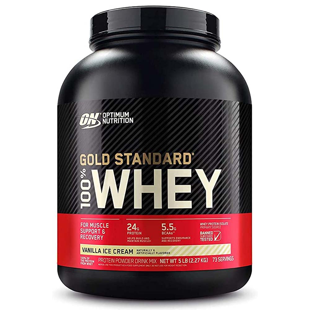 Optimum Nutrition Gold Standard 100% Whey Protein, 5 LB, 24 Grams of Protein