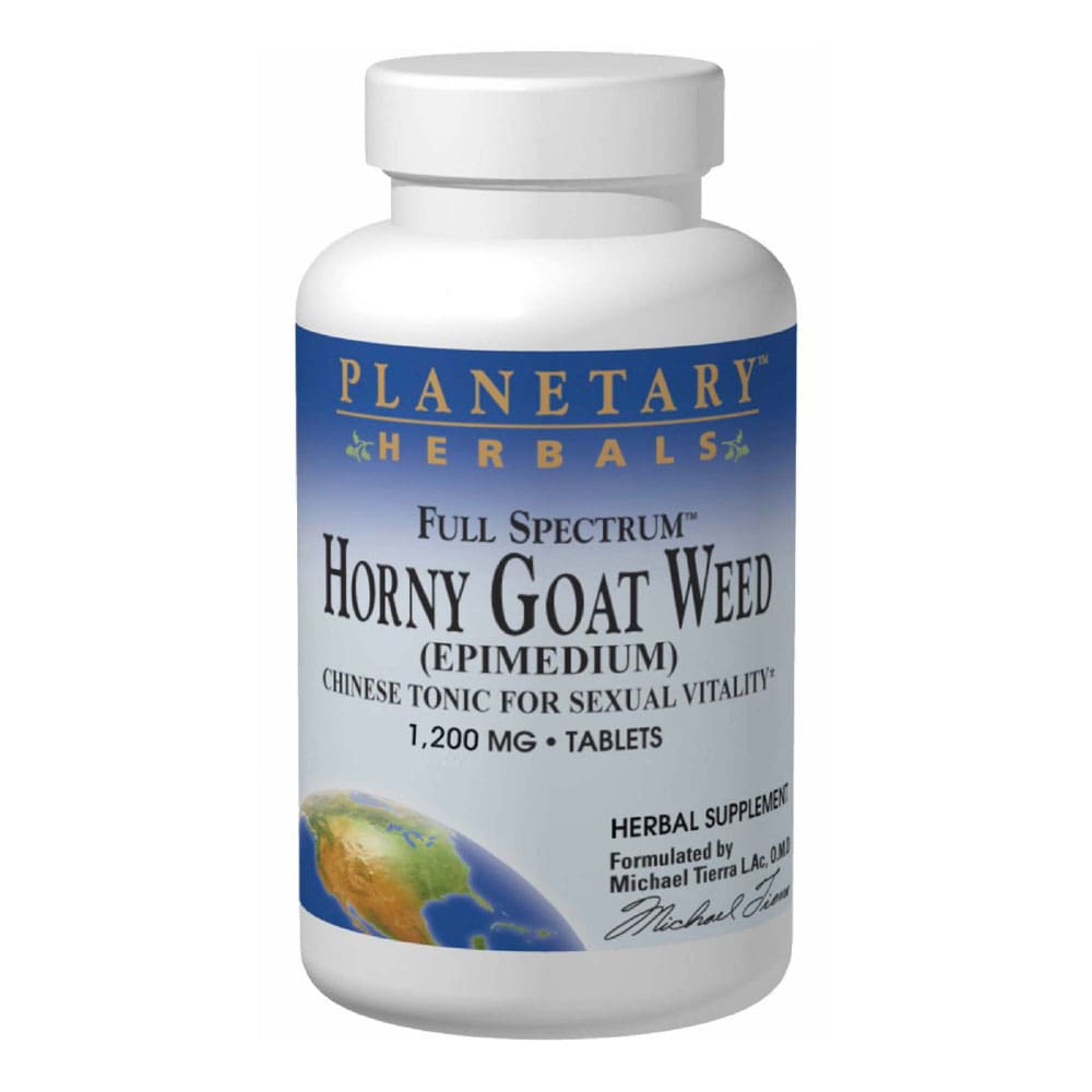 Planetary Herbals Horny Goat Weed Full Spectrum, 1200 mg, 30 Tablets, Improve Sexual Function