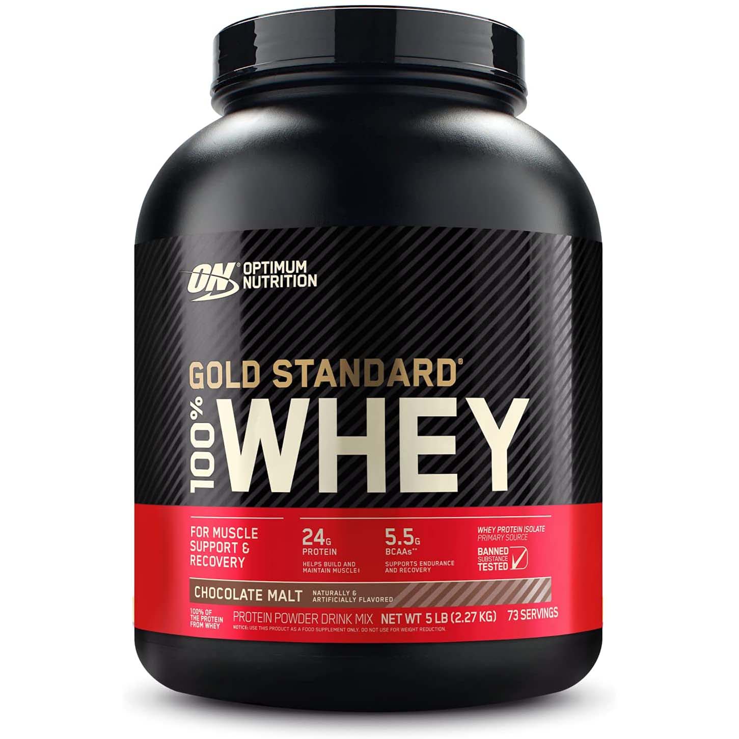 Optimum Nutrition Gold Standard 100% Whey Protein, 5 LB, 24 Grams of Protein