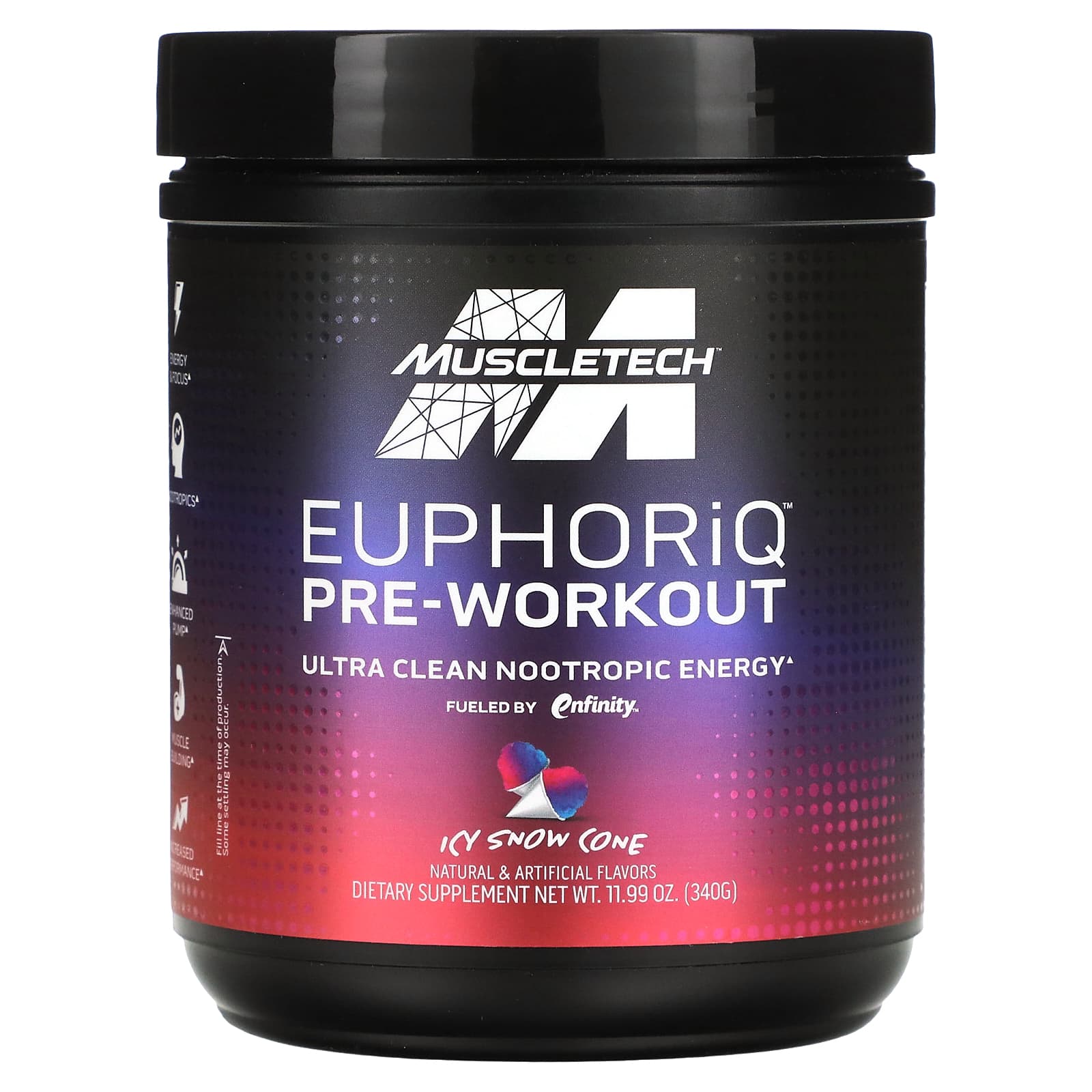 Muscletech Euphoriq Pre Workout, 20, Ultra Clean Nootropic Energy