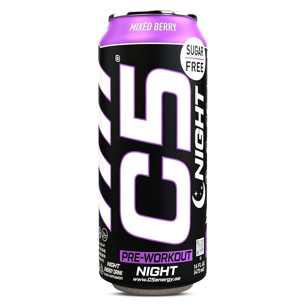 C5 Night Pre-workout Drink, 473 Ml, Sugar-Free, Boosts Strength & Endurance