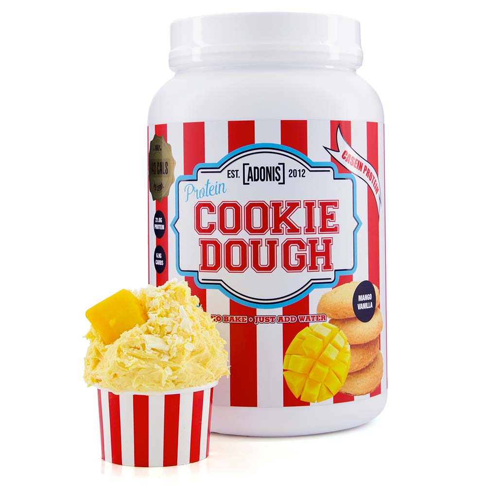 Adonis Protein Cookie Dough, Mango Vanilla, 1 kg, Fat 3.3g Carbs 6.1g Calories 143