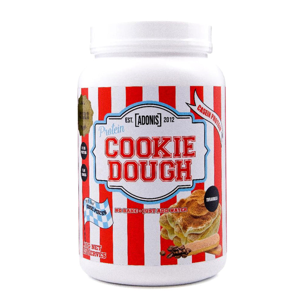 Adonis Protein Cookie Dough, Tiramisu, 1 kg, Fat 3.3g Carbs 6.1g Calories 143