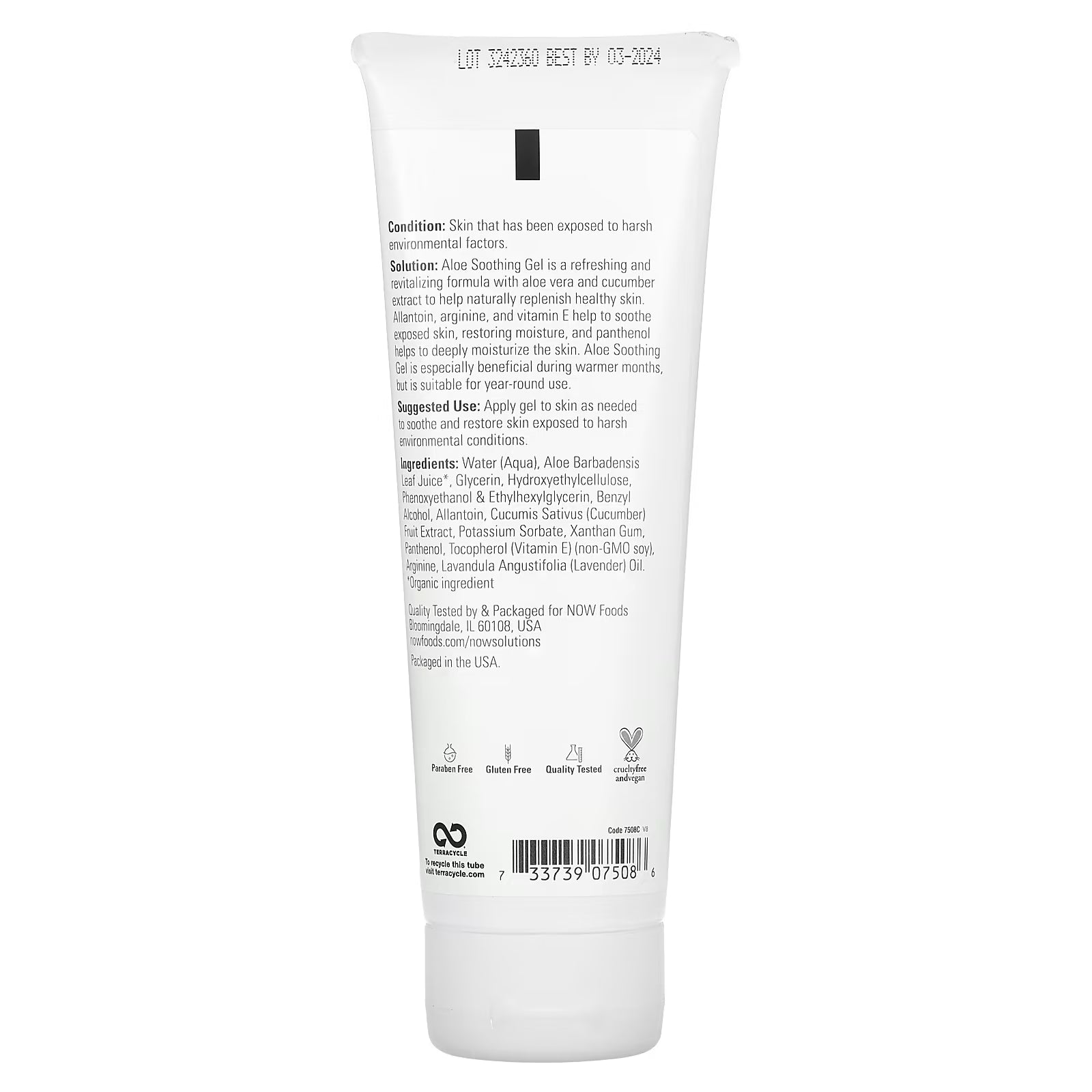 Now Aloe Soothing Gel, 237 Ml, Renews Dry Skin, Contains Vitamin E Help to Soothe Skin